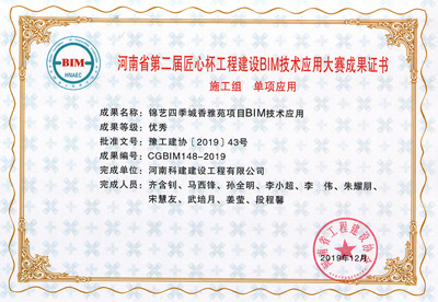 河南省第二届匠心杯乐鱼(中国)官网-leyu.com
建设BIM大赛单项优秀奖